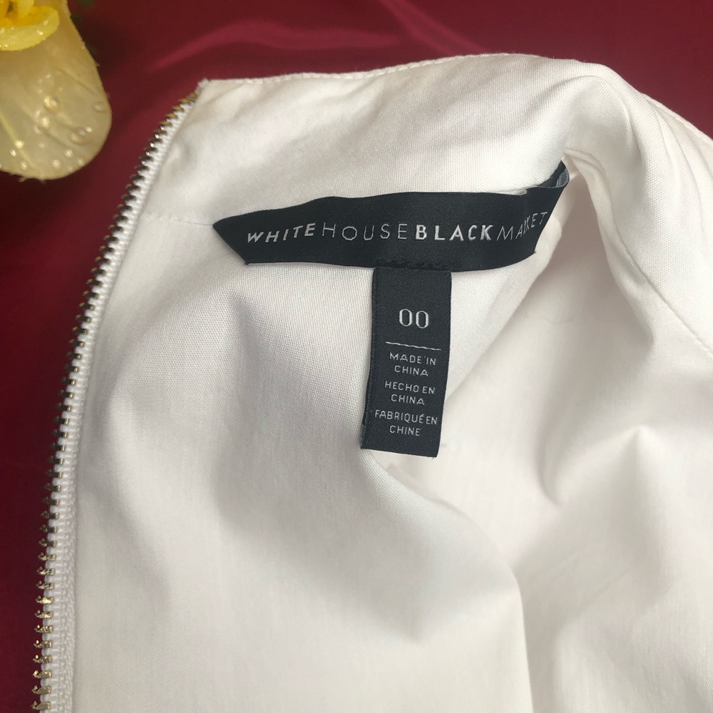 White House Black Market (WHBM) Mock Neck Sleeveless Fit & Flare Tunic Top White - Picture 5 of 10